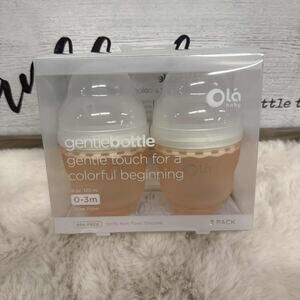 Olababy Gentle Bottle Silicone 4oz Slow Flow 0‑3M Anti‑Colic BPA‑Free New